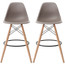 Set of 2, EIFFEL Natural Wood Bar Stool - 25" Seat Height