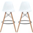 Set of 2, EIFFEL Natural Wood Bar Stool - 25" Seat Height