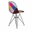 Plastic Upholstered Side Armless Chair Eiffel Black Wire Base