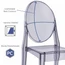 Set of 2, Plastic Transparent Victorian Style Side Armless Chair