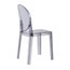 Set of 2, Plastic Transparent Victorian Style Side Armless Chair
