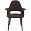 Organic Fabric Upholstered Armchair, Dark Leg Base