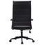 High Back Swivel Padded Ribbed Leather Office Chair on Black Base