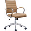 Set of 2, Mid Back Ribbed With Arms Leather Office Chair