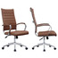 Set of 2, High Back Swivel Ribbed PU Leather Office Chair