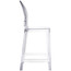 Victoria Style Ghost Bar Stool Counter Stool - CLEAR Stool - 25" Seat Height Side