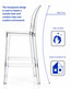 Victoria Style Bar Stool Counter Stool - CLEAR Stool - 30" Seat Height