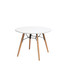 Stylish Kids Size White Table with Natural Wooden Legs