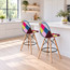 EIFFEL Natural Wooden Leg Patchwork Bar Stool 29" Seat Height