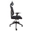 High Back Black Office Mesh Flip Up Arm Chair with Chrome Plated Nylon Base