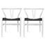 Set of 2 Modern Wishbone Y Back Wooden Dining Elbow Chair