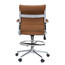 Office Chair Ribbed Padded Open Mid Back With Wheels And Arms Chrome Foot Rest