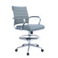 Office Chair Ribbed Padded Open Mid Back With Wheels And Arms Chrome Foot Rest