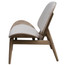 Gray Modern Padded Fabric Shell Wing Armless Wooden Chair