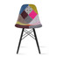 Upholstered Plastic Seat Fabric Ann Natural Wooden Base Side Chair