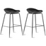 Set of 2, 28" Seat Height Molded Plastic Bar Stool