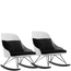 Set of 2 White Modern Large Rocking Chair with Cushion