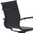 Ribbed PU Leather Mid Back Office Chair on Black Base