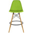 EIFFEL Natural Wooden Leg Plastic Seat Bar Stool 28" Seat Height