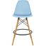 EIFFEL Natural Wooden Leg Plastic Seat Bar Stool 28" Seat Height