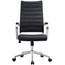 High Back Swivel Ribbed PU Leather Office Chair