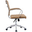 Mid Back Ribbed With Arms Leather Office Chair