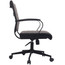 Set of 2 Mid Back Ribbed With Arms Leather Office Chair on Black Base