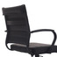 Set of 2 Mid Back Ribbed With Arms Leather Office Chair on Black Base