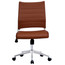 Modern Open Mid Back Office Armless Ribbed Chair Tilt Adjustable