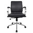 Black Modern Solid Mid Back PU Leather with Arm Adjustable Height