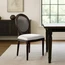 French Country Upholstered Seat Dinning Room Chair With Oval Rattan Back (Set of 2)
