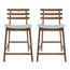 Set of 2 23.5 Seat Height Counter Stools With Open Back Padded Seat Cushion