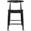 2xhome Solid Wood Farmhouse Counter Stool with PU Leather Cushion Seat, Modern Accent Dining Elbow Chair Barstool