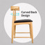 2xhome Solid Wood Farmhouse Counter Stool with PU Leather Cushion Seat, Modern Accent Dining Elbow Chair Barstool