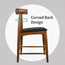 2xhome Solid Wood Farmhouse Counter Stool with PU Leather Cushion Seat, Modern Accent Dining Elbow Chair Barstool