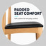 2xhome Solid Wood Farmhouse Counter Stool with PU Leather Cushion Seat, Modern Accent Dining Elbow Chair Barstool