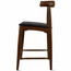 2xhome Solid Wood Farmhouse Counter Stool with PU Leather Cushion Seat, Modern Accent Dining Elbow Chair Barstool