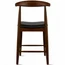 2xhome Solid Wood Farmhouse Counter Stool with PU Leather Cushion Seat, Modern Accent Dining Elbow Chair Barstool