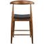2xhome Set of 2 Solid Wood Farmhouse Counter Stools with PU Leather Cushion Seat, Modern Accent Dining Elbow Chair Barstools