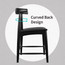 2xhome Set of 2 Solid Wood Farmhouse Counter Stools with PU Leather Cushion Seat, Modern Accent Dining Elbow Chair Barstools