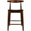 2xhome Set of 2 Solid Wood Farmhouse Counter Stools with PU Leather Cushion Seat, Modern Accent Dining Elbow Chair Barstools