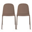 Set Of 2 Armless Plastic Dining Chair Metal Legs