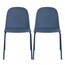Set Of 2 Armless Plastic Dining Chair Metal Legs