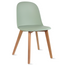 Set Of 2 Armless Plastic Dining Chair Natural Wood Legs