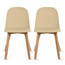 Set Of 2 Armless Plastic Dining Chair Natural Wood Legs