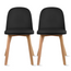 Set of 2 Modern Dining Side Chair with Armless PU Leather Cushion Seat and Wooden Legs