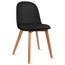 Set of 2 Modern Dining Side Chair with Armless PU Leather Cushion Seat and Wooden Legs