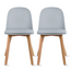Set of 2 Modern Dining Side Chair with Armless PU Leather Cushion Seat and Wooden Legs