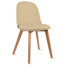 Set of 2 Modern Dining Side Chair with Armless PU Leather Cushion Seat and Wooden Legs