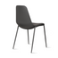 Set of 2 Modern Plastic Dining Armless Chairs Molded Round Seat Metal Legs